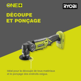 Ryobi - 18 V One+ multi-tool without battery and charger, 10,000 - 20,000 rpm, head, 5 positions - R18MT-0