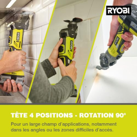 Ryobi - 18 V One+ multi-tool without battery and charger, 10,000 - 20,000 rpm, head, 5 positions - R18MT-0