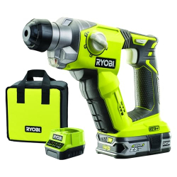 RYOBI 18V ONE+ Akku-Bohrhammer SDS+ R18SDS-125S mit 2,5-Ah-Akku und Ladegerät