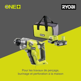 Martillo perforador inalámbrico RYOBI ONE+ SDS+ R18SDS-125S de 18 V con batería de 2,5 Ah y cargador.