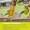RYOBI 18V One+ Cordless Jobsite Blower R18TB-0, 3 Speeds