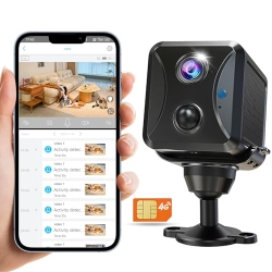 PEGATISAN 4G LTE Surveillance Camera with SIM, 1080P HD, PIR, Night Vision