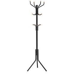Perchero metálico independiente SONGMICS con 12 ganchos, 182 cm, negro