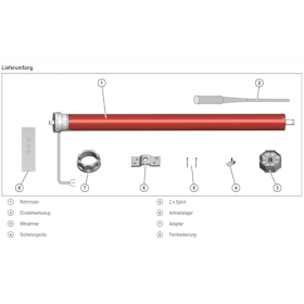 Superrollo Funkmotor für Rolläden, 10 Nm, mit Fernbedienung, Set für 20 kg