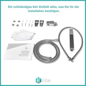 Elbe Faucet Duschpanel – 3 Funktionen, Edelstahl 304, Regen- & Handbrause, Silber