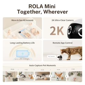 Enabot EBO ROLA Mini Familienroboter 2K mobile Innenkamera App Steuerung Zwei-Wege-Audio