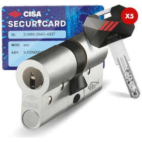 Цилиндрический замок безопасности CISA RS5 с 5 рядами штифтов и 5 двойными ключами