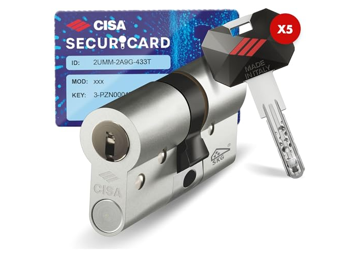 CISA Sicherheitszylinder RS5 mit 5 Stiftreihen und 5 Doppelschlüsseln CISA Sicherheitszylinder RS5 mit 5 Stiftreihen und 5 Doppelschlüsseln