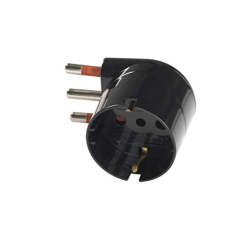 Schuko angle adapter 90° space-saving