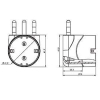Schuko angle adapter 90° space-saving