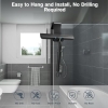 Vinabo Shower Squeegee, Window Cleaner for Shower, Tiles, Mirrors (21 cm, Black)