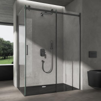 doporro Ravenna19 corner shower enclosure 70x100x195 cm with sliding door, 8 mm safety glass