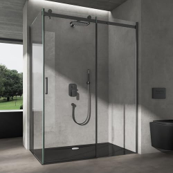 doporro Ravenna19 corner shower enclosure 70x100x195 cm with sliding door, 8 mm safety glass
