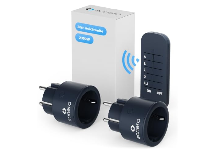 Funksteckdosen-Set sonero, 2 Steckdosen mit Fernbedienung Funksteckdosen-Set sonero, 2 Steckdosen mit Fernbedienung