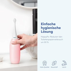 HappyPo Dusche 2.0 Easy Bidet, mobiles Reise Bidet, Rosa