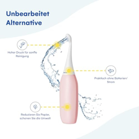 HappyPo Dusche 2.0 Easy Bidet, mobiles Reise Bidet, Rosa