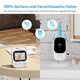 KAWA Baby Monitor with Camera, HD 2K, 2.8", Night Vision, 4X Zoom
