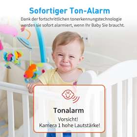 KAWA Baby Monitor with Camera, HD 2K, 2.8", Night Vision, 4X Zoom