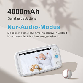 KAWA Babyphone 2K QHD, 5 Display, Nachtsicht, 2-Wege-Audio