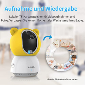 KAWA Babyphone 2K QHD, 5 Display, Nachtsicht, 2-Wege-Audio
