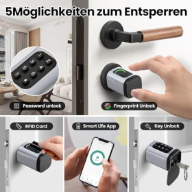 Cerradura de puerta inteligente AVATTO con huella dactilar, contraseña y control remoto