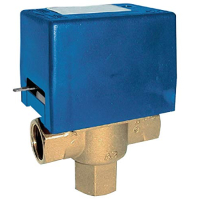 Mut SF25 M1 230V zone valve, 3-way diverter, spring return, blue/yellow