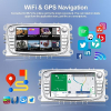 CAMECHO Android car radio with navigation for Ford Focus C-Max S-Max Mondeo Kuga Galaxy, 7 inch car radio touch display 2 DIN | Bluetooth | WLAN | FM/RDS