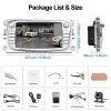 CAMECHO Android car radio with navigation for Ford Focus C-Max S-Max Mondeo Kuga Galaxy, 7 inch car radio touch display 2 DIN | Bluetooth | WLAN | FM/RDS