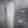 JOHO shower set without fittings, rain shower head 20x20 cm, stainless steel