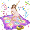 SUNLIN Dance Mat Toy for Girls Children 3-12, Dance Pad with LED Lights, Adjustable Volume, 9 Integrated Music, 7 Modes, 5 Difficulty Levels