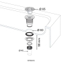 Straight plastic drain for Wirquin SP411C shower tray, ⌀60 mm