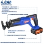 SORAKO cordless reciprocating saw 18 V – with 4.0 Ah battery and charger