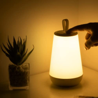 Battery Outdoor Lamp Colorful LED Bedside Lamp Touch Dimmable Night Light Table Lamp with Handle Portable IP65 Battery Operated 15 Colors