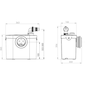Elegante mezclador para inodoro y lavabo Sfa Sanibroyeur Pro