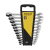 STANLEY Ratschenschlüssel-Satz mit 12 Ringmaulschlüsseln, ergonomischer Griff