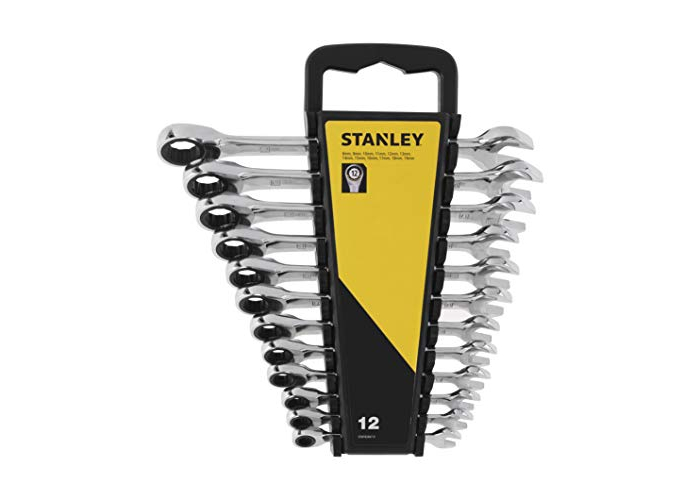 STANLEY Ratschenschlüssel-Satz mit 12 Ringmaulschlüsseln, ergonomischer Griff STANLEY Ratschenschlüssel-Satz mit 12 Ringmaulschlüsseln, ergonomischer Griff