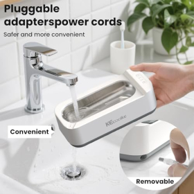 Limpiador Ultrasónico KECOOLKE 400 ml con Temporizador Digital para Vasos, Anillos, Monedas, Anillos