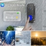 SURFOU Waterproof Wireless Outdoor Doorbell with 2 Transmitters, Plug in Wireless Doorbell with 400m Range, 55 Ringtones, 5 Adjustable Volume Levels, Flashing LED Indicator, Black