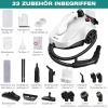 Limpiador a vapor KROQO, limpiador a vapor multiusos, limpiador a vapor de mano para todo con 23 accesorios, eliminación de papel tapiz, piso, alfombra, sofá, tapicería, automóvil, azulejos, muebles tapizados