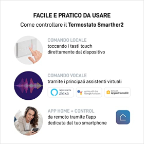Термостат BTicino Smarther2 WiFi с Netatmo, программированием и управлением через приложение 