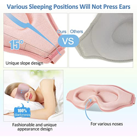 Sleep mask for eyes, lightproof, soft and breathable material