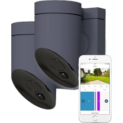 Somfy 1870472-2 Graue Outdoor-Kameras mit Sirene 110 dB &amp; Lichtanschluss