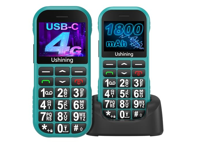 USHINING 4G Seniorenhandy mit SOS & Ladestation USHINING 4G Seniorenhandy mit SOS & Ladestation