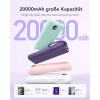 Banco de energía VRURC de 22,5 W de carga rápida, 20 000 mAh con cable, cargador portátil