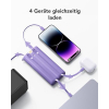 Banco de energía VRURC de 22,5 W de carga rápida, 20 000 mAh con cable, cargador portátil
