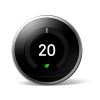 Google Nest Learning Thermostat Stainless Steel – Control via Smartphone