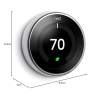 Google Nest Learning Thermostat Stainless Steel – Control via Smartphone
