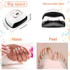 NEFLSI 220 W LED-UV-Lampe, Nageltrockner für Nägel, 57 LED-Nagellampe mit 10/30/60/99 s Timer, Infrarotsensor, Aushärtungslampe für Nägel, schnelltrocknende Nagellampe für Finger-/Zehennagelgel