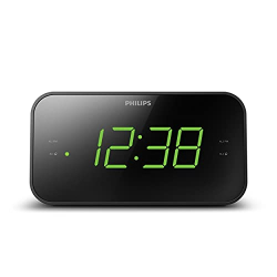 Philips Audio TAR3306 radio alarm clock with large display, dual alarm and snooze function