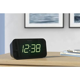 Philips Audio TAR3306 radio alarm clock with large display, dual alarm and snooze function